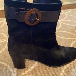 Salvatore Ferragamo black suede bootie